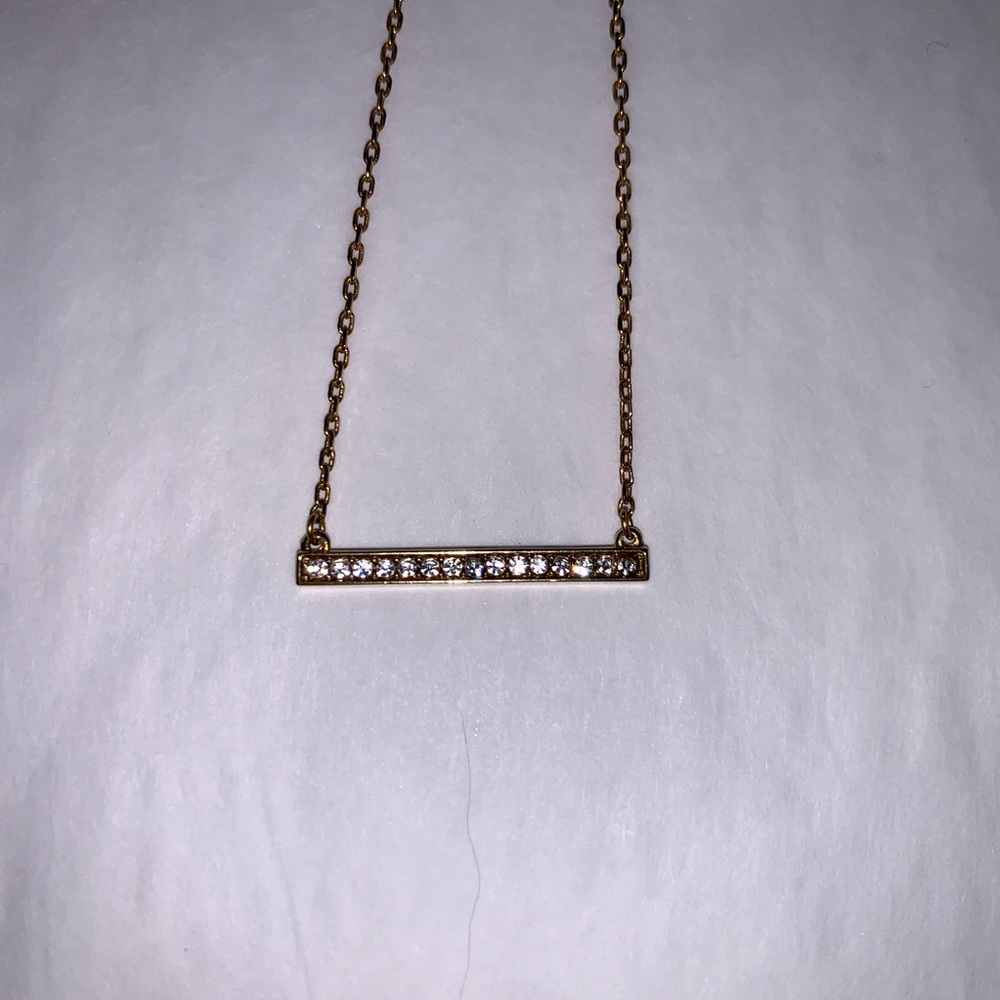 Fossil Bar Necklace Gold